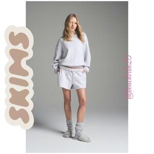 SKIMS Cotton Fleece Classic Crew Light Heather Grey 3X NWOT